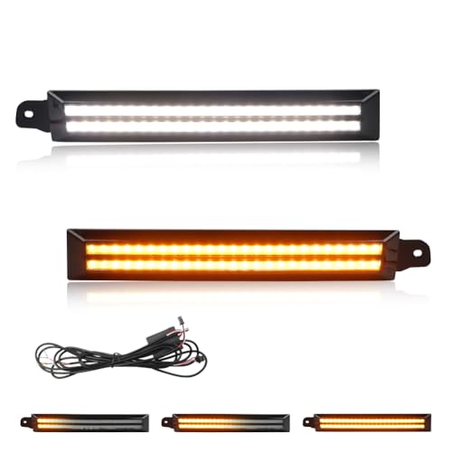2 PCS White Amber LED Front Side Marker Daytime Running Light J5370