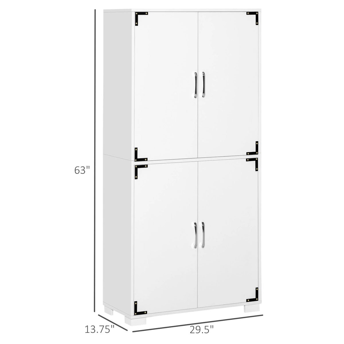 White 4-Door Cabinet with Storage Shelves P75405