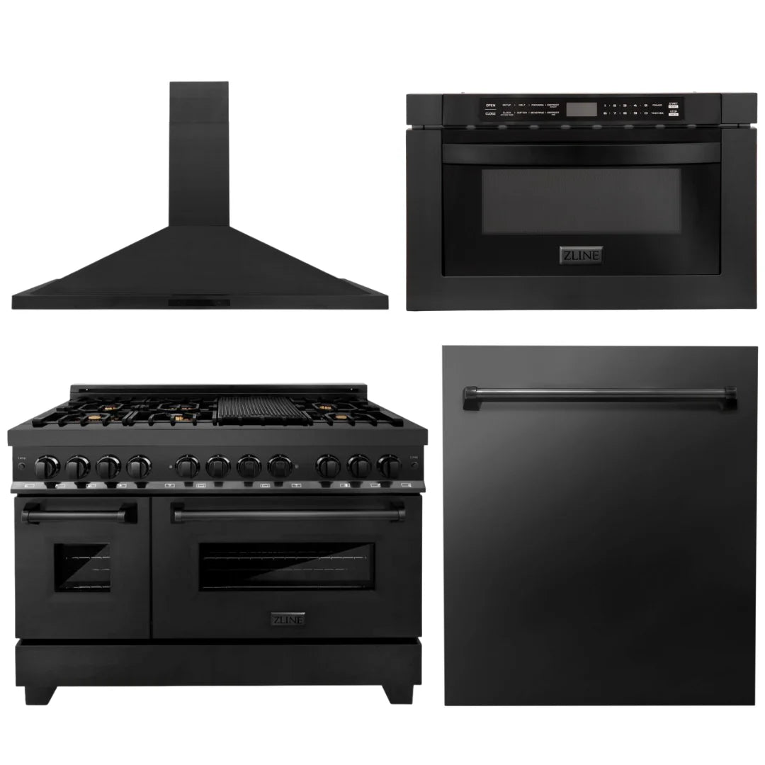 48 Dual Fuel Range, Range Hood, Microwave, Dishwasher M42702