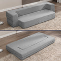 Twin Size Light Grey Linen Convertible Sleeper Sofa Bed R204