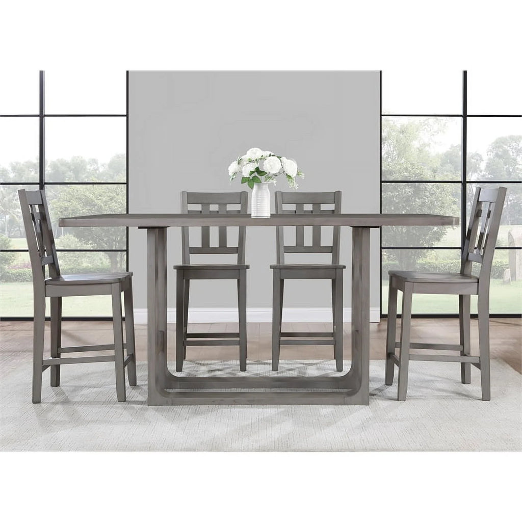 Gray Wood 5-Piece Counter Height Dining Set H1260