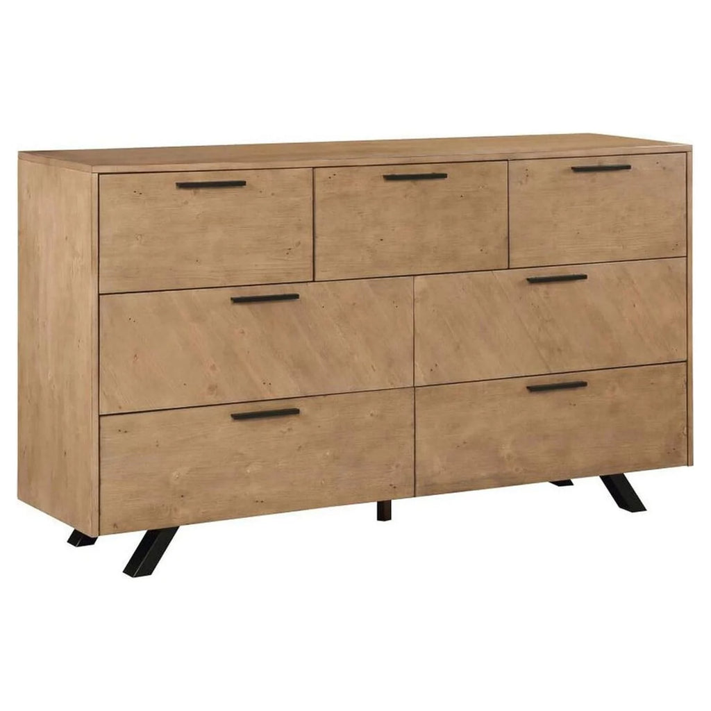 7 Drawer Dresser with Angled Black Legs J3763
