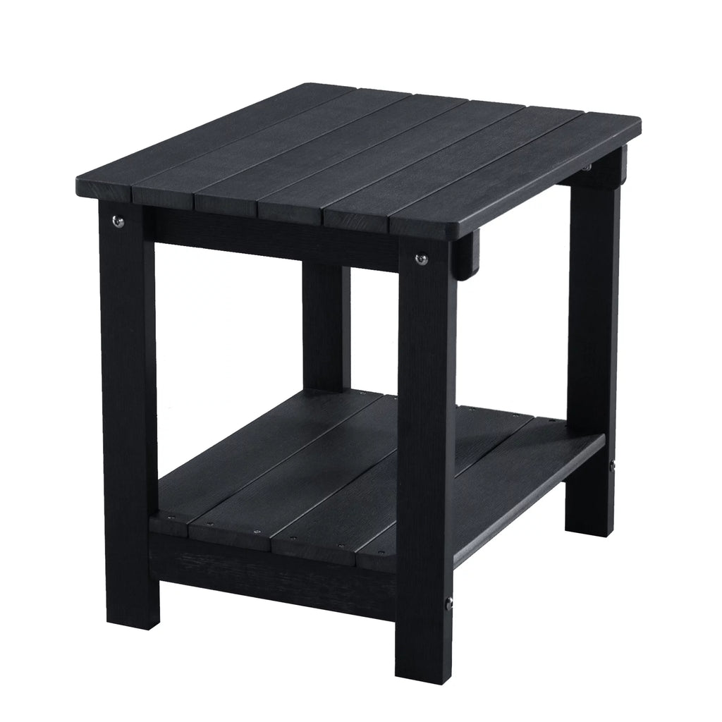 Black Weather Resistant Plastic Wood Outdoor End Table T166556