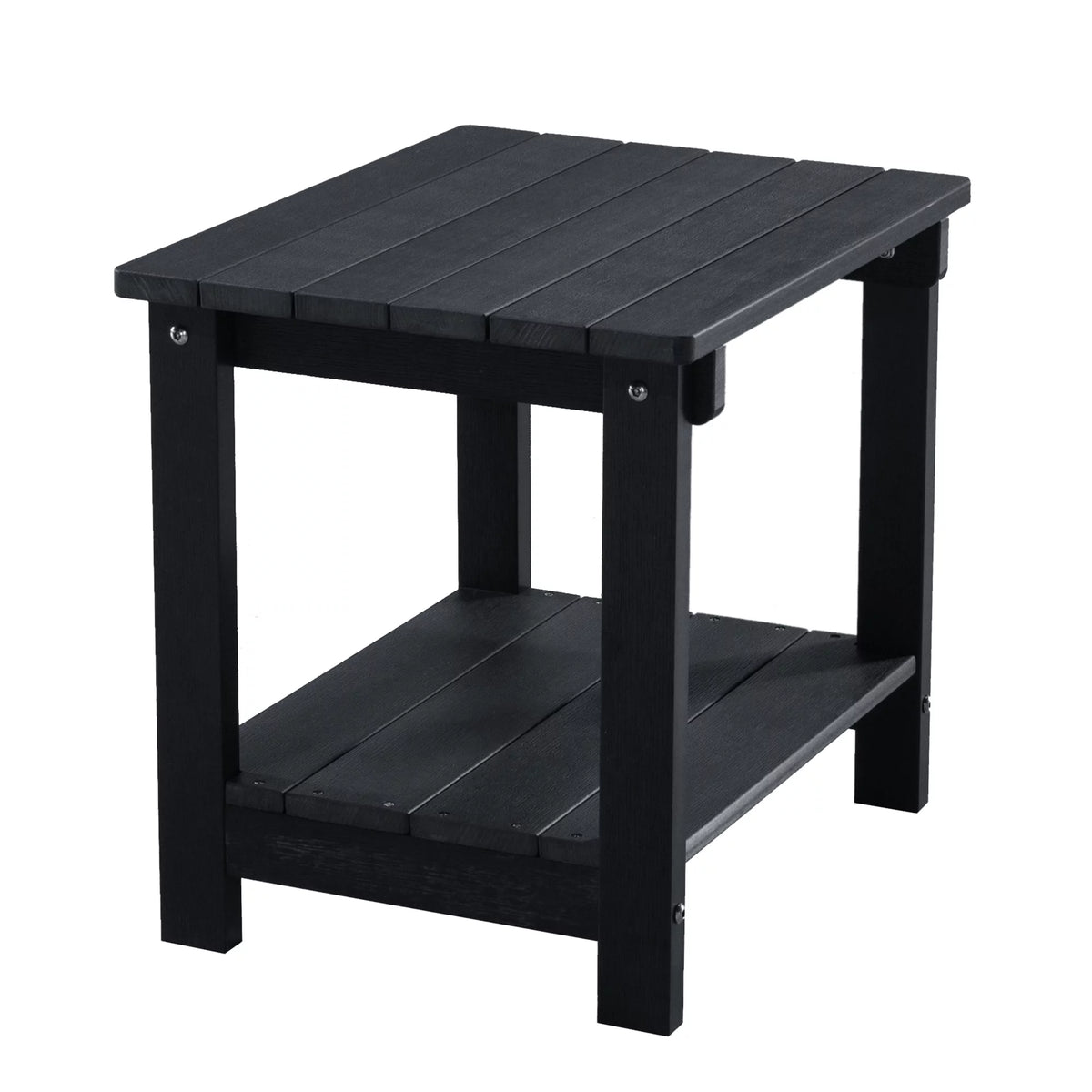 Black Weather Resistant Plastic Wood Outdoor End Table T166556