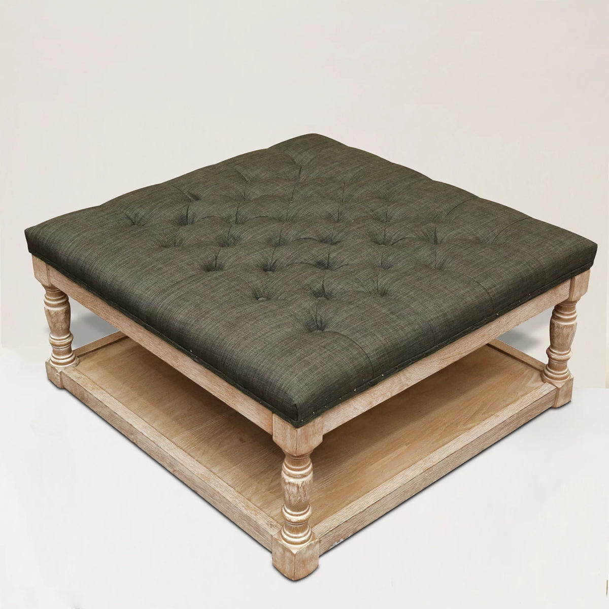 Tufted 34-inch Shelved Ottoman G9211