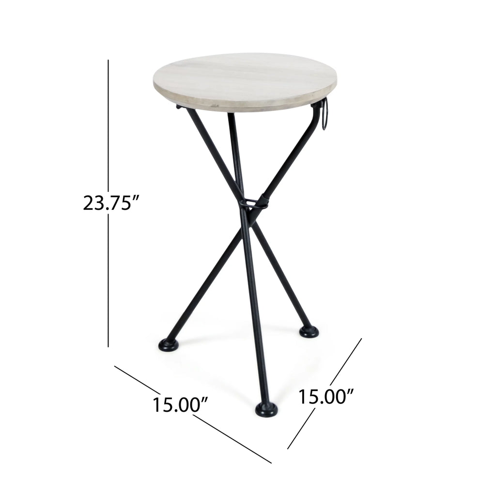 Portable Acacia Wood Side Table M395