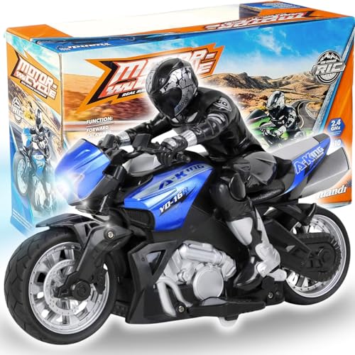 2.4G RC Stunt Motorcycle with Riding Figure 1:10 Scale Green C112144