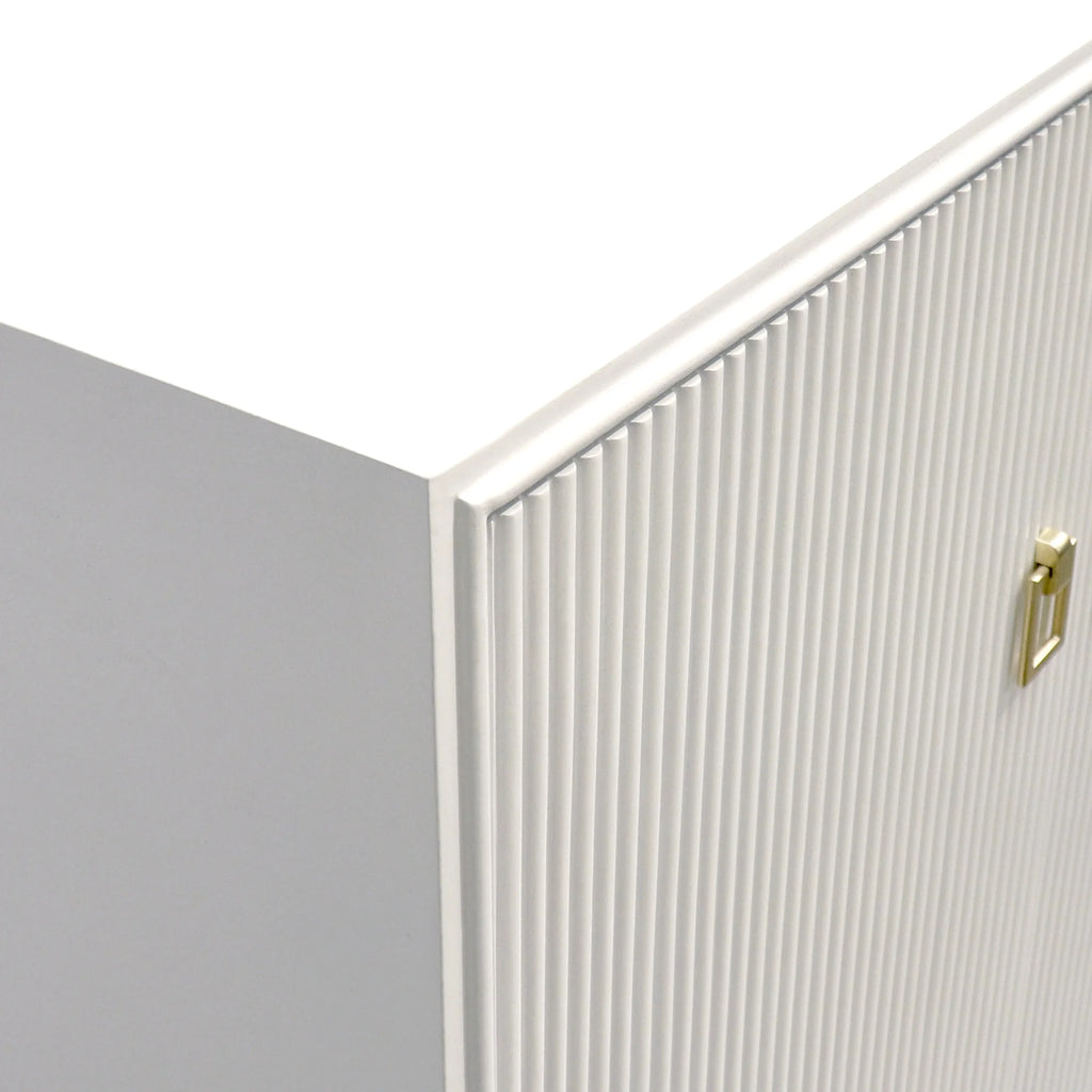 Ivory 3 Door Sideboard with Bronze Metal Frame Y1781