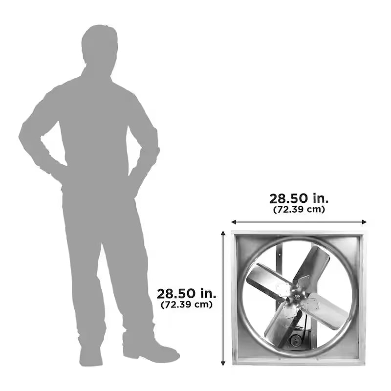 White Galvanized Steel Whole House Fan N3084