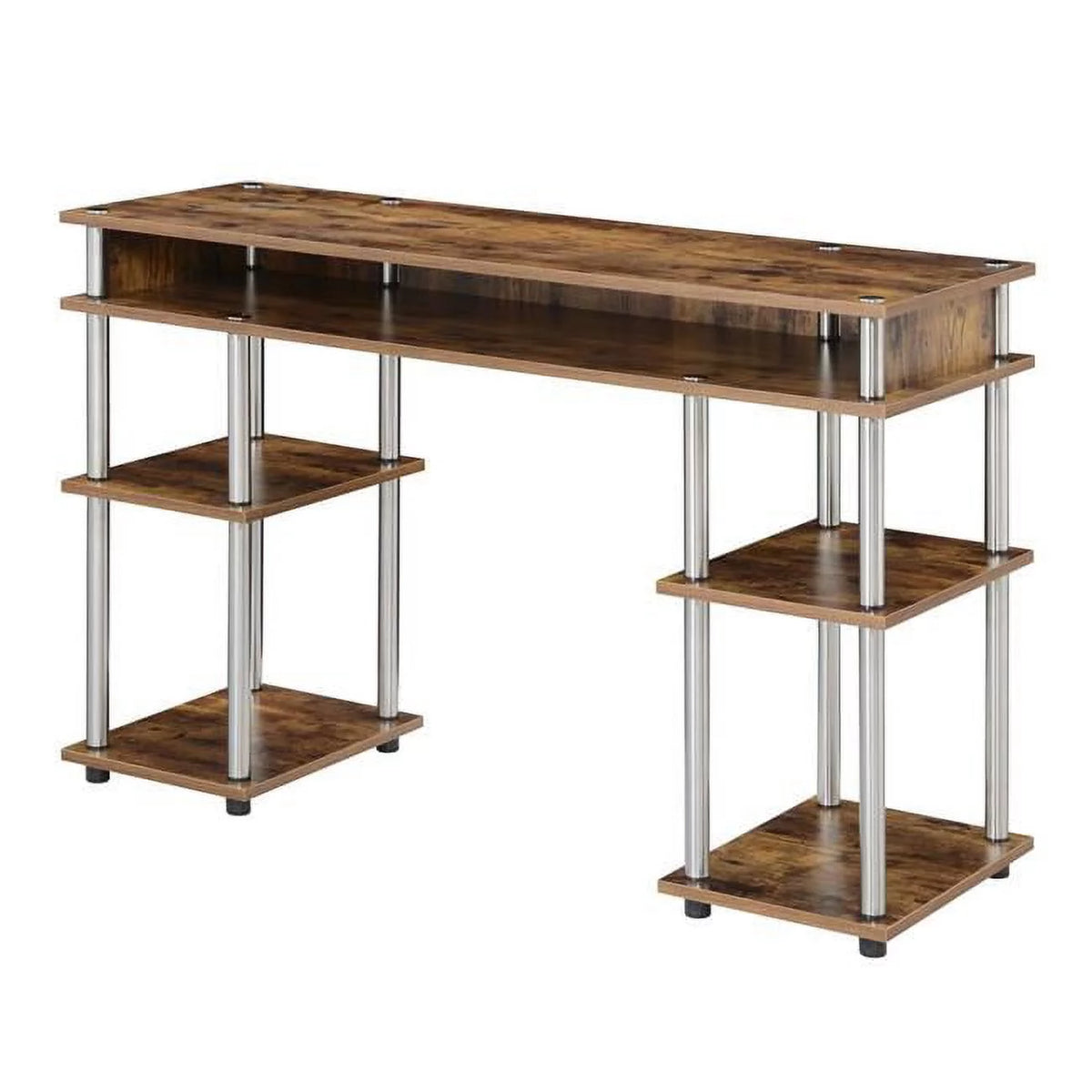 Brown Student Desk with Shelves H8156