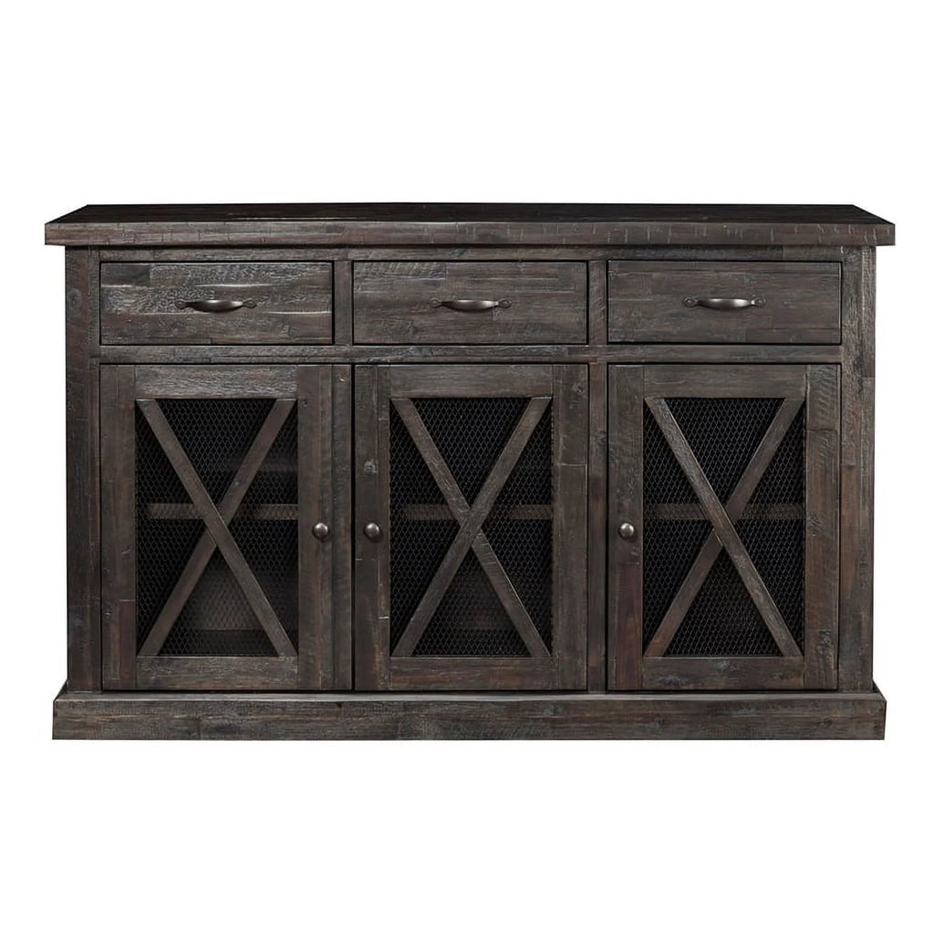 Contemporary Wood Dining Sideboard in Salvaged Gray M58427