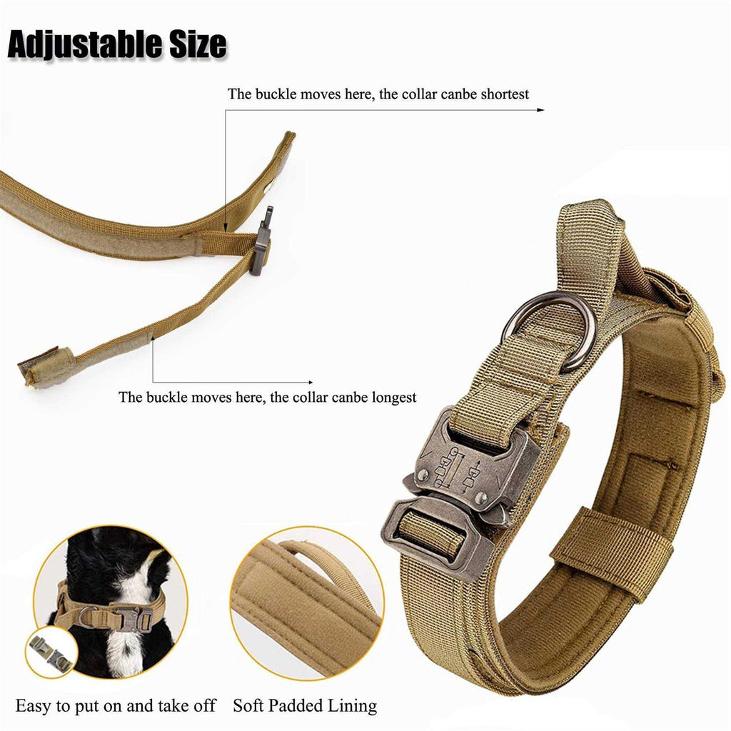 Adjustable Nylon Tactical Dog Collar with Control Handle F7179