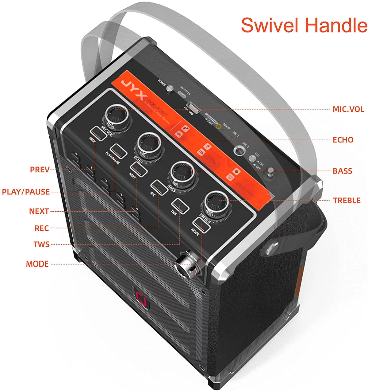 Bluetooth Karaoke Machine with 2 Microphones F20750