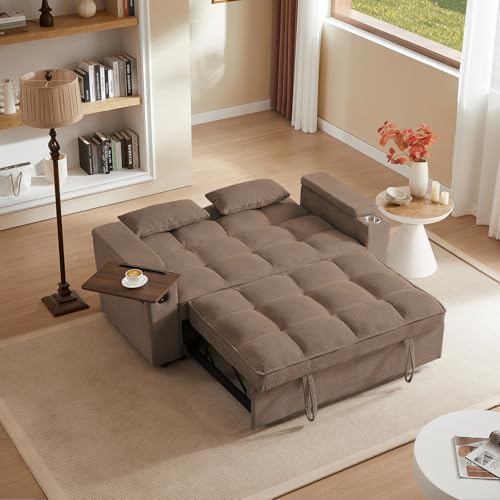 65'' Convertible Sleeper Sofa Bed with Chaise Lounge H4458