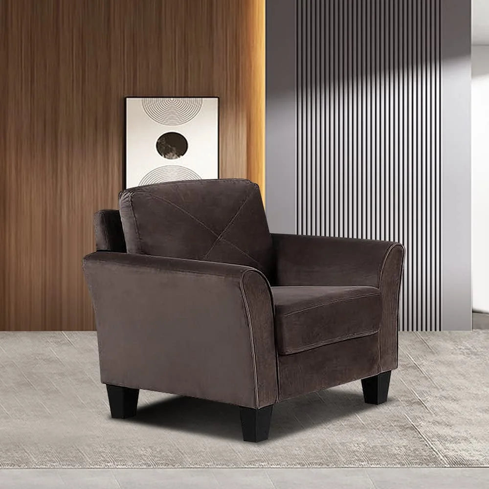 Microfiber Upholstered Round Arm Chair V973478