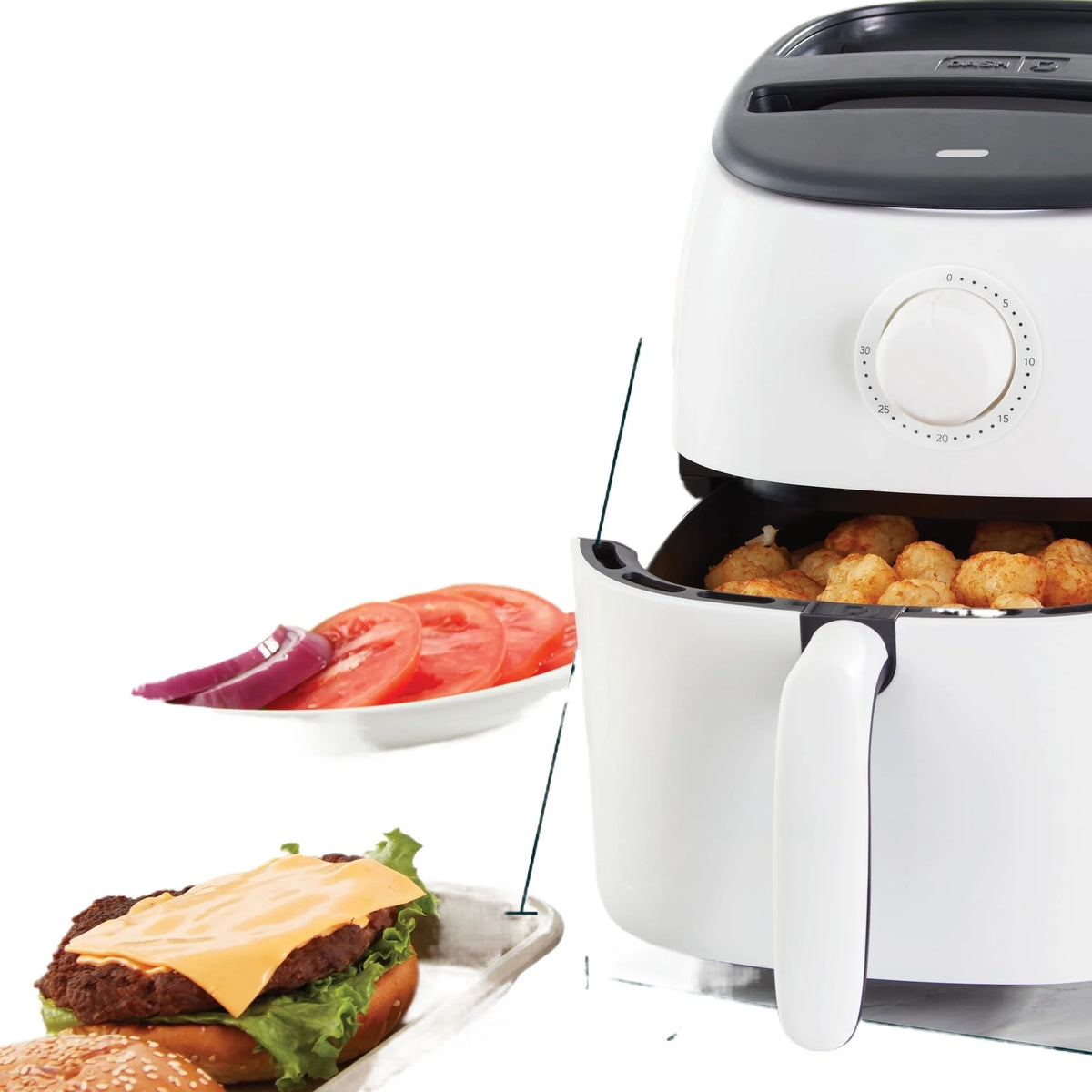 White 2.6 Qt Electric Air Fryer Oven P2342