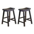 Black Solid Wood Counter Stool Set of 2 L52886