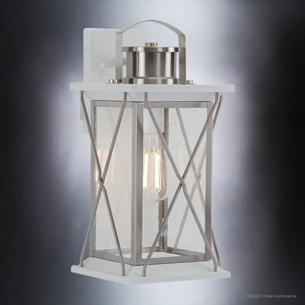 16''H Stainless Steel Outdoor Wall Sconce with Shatterproof Glass H62384