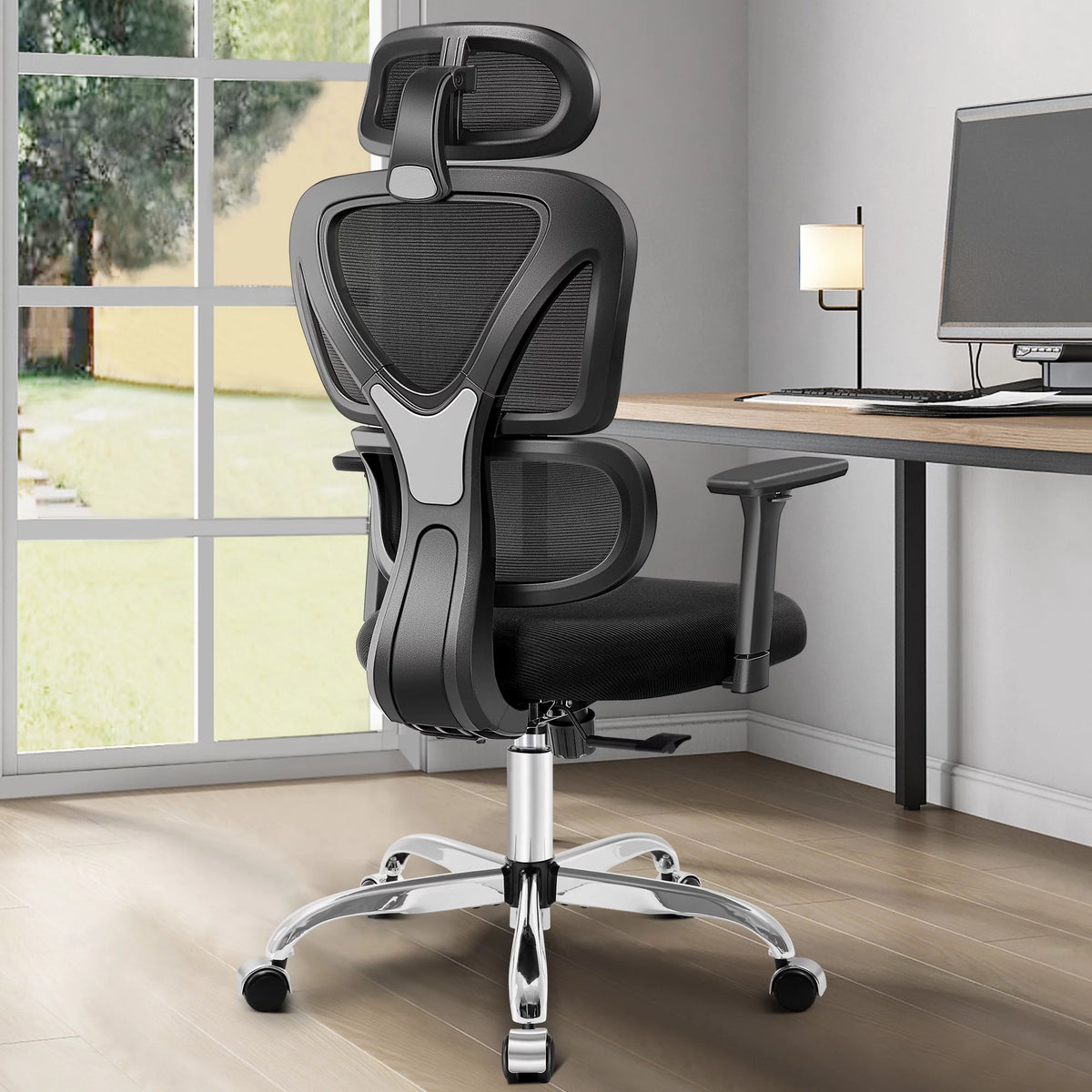 Black High Back Ergonomic Office Chair with Lumbar Support S77241